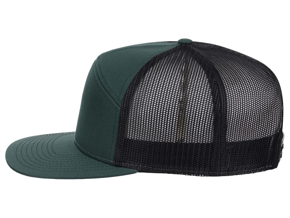 168 7 Panel Trucker - Dark Green/Black