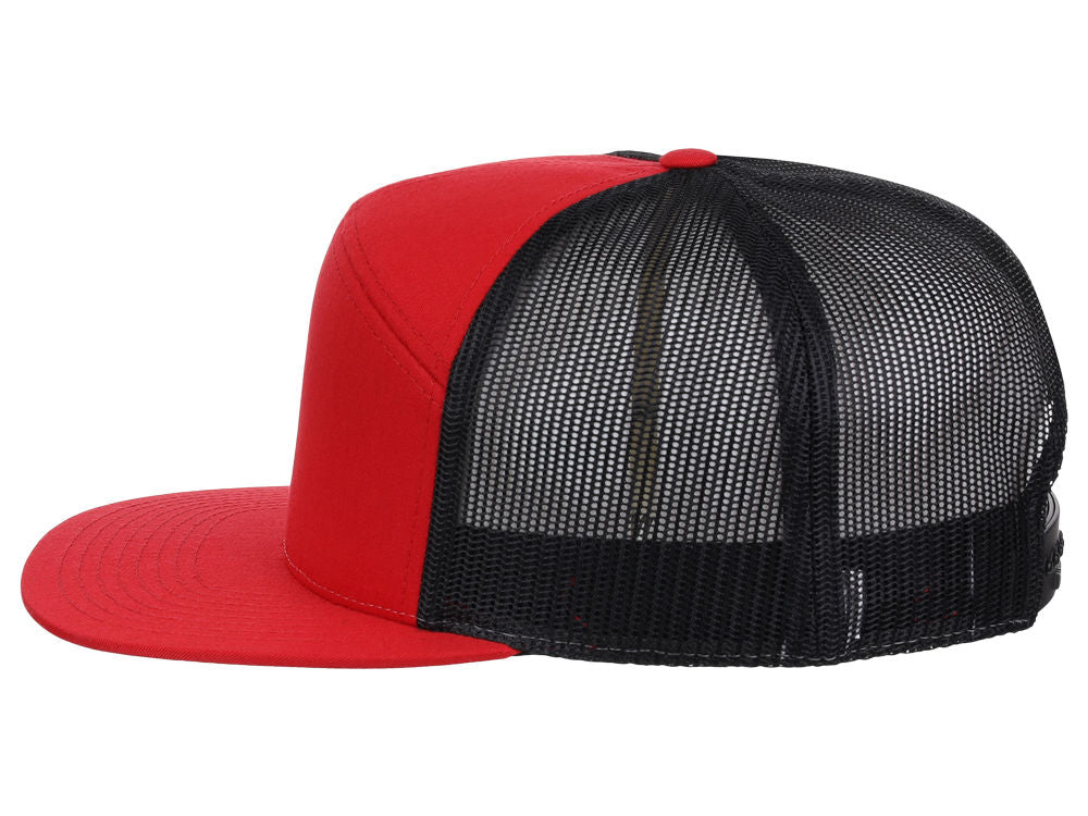 168 7 Panel Trucker - Red/Black