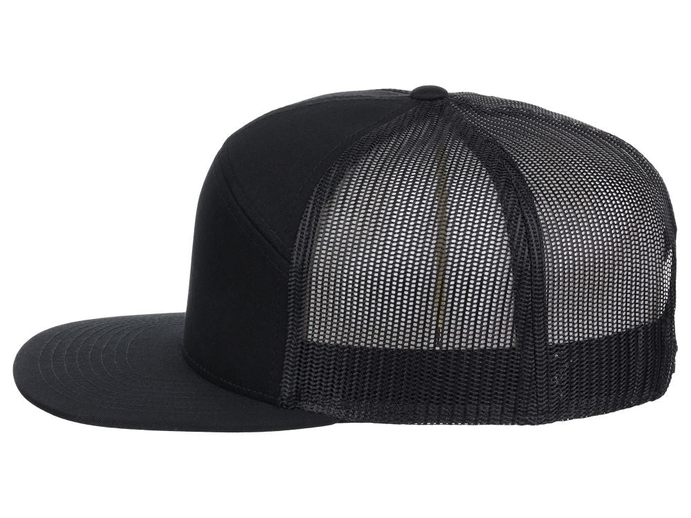 168 7 Panel Trucker - Black