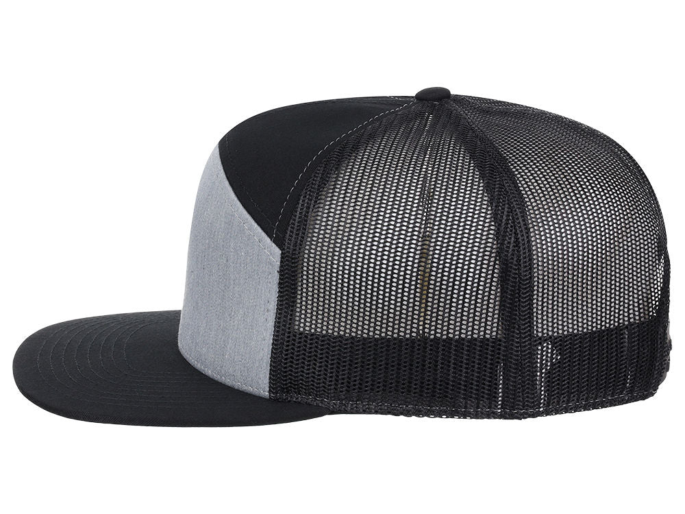 168 7 Panel Trucker - Heather Grey/Black
