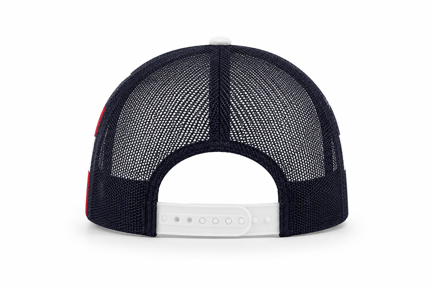 Printed Mesh Trucker Cap - 112PM - White/Stars & Stripes