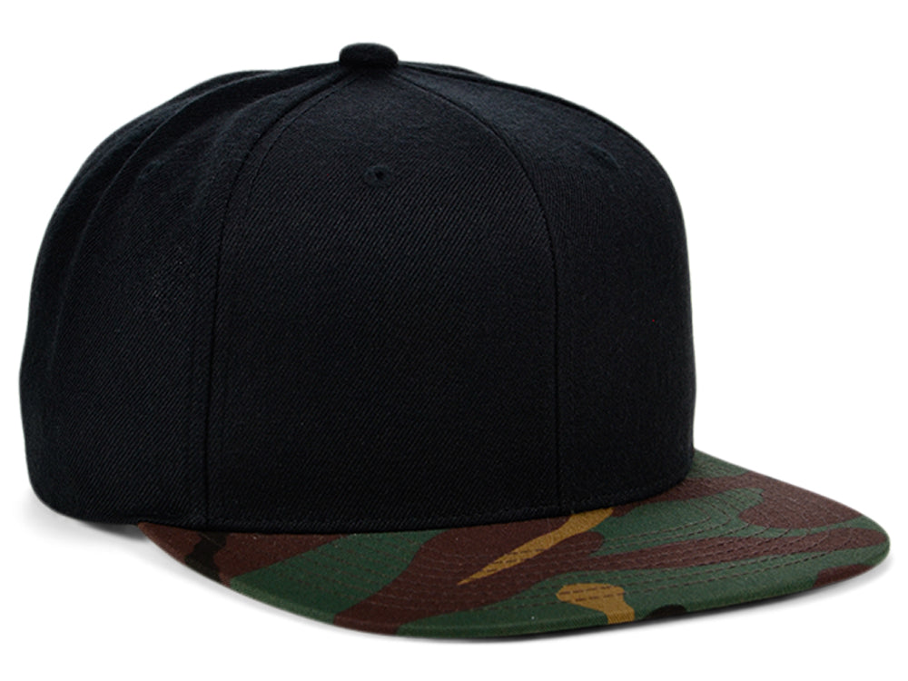 Blank Snapback - Black/Camo