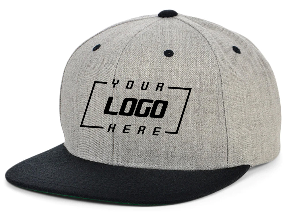 Blank Snapback - Heather Grey/Black