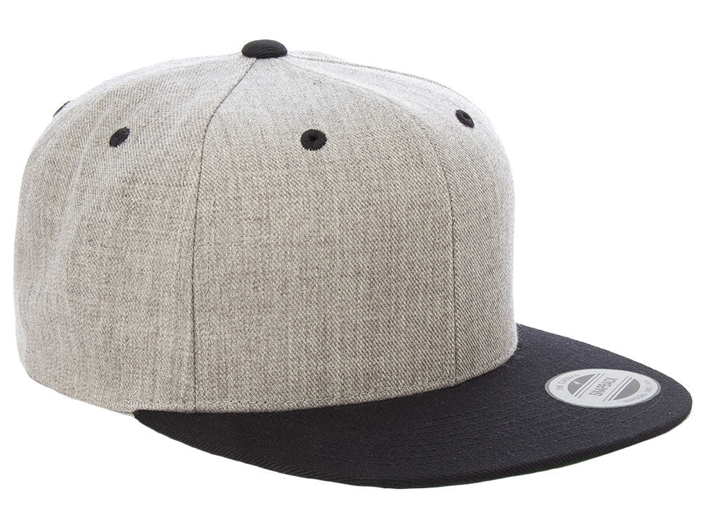 Blank Snapback - Heather Grey/Black
