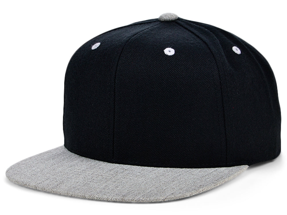 Blank Snapback - Black/Heather Grey