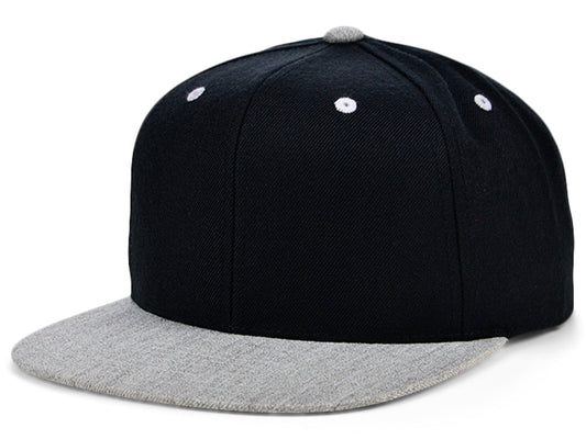 Blank Snapback - Black/Heather Grey