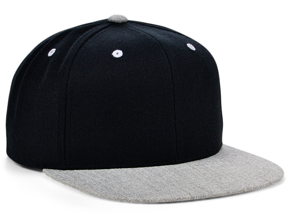 Blank Snapback - Black/Heather Grey