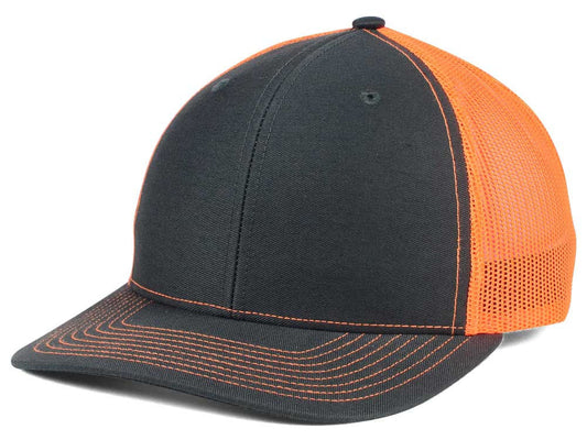 112 Trucker Hat - Charcoal/Neon Orange