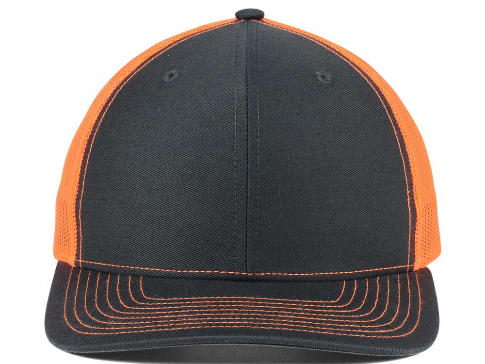 112 Trucker Hat - Charcoal/Neon Orange