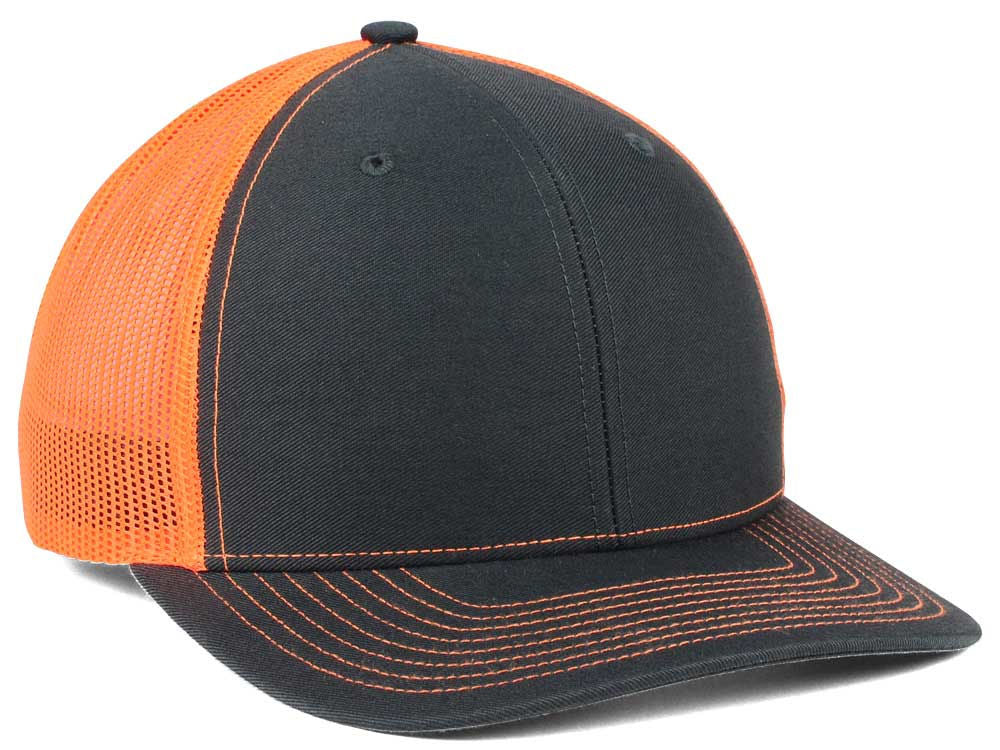 112 Trucker Hat - Charcoal/Neon Orange