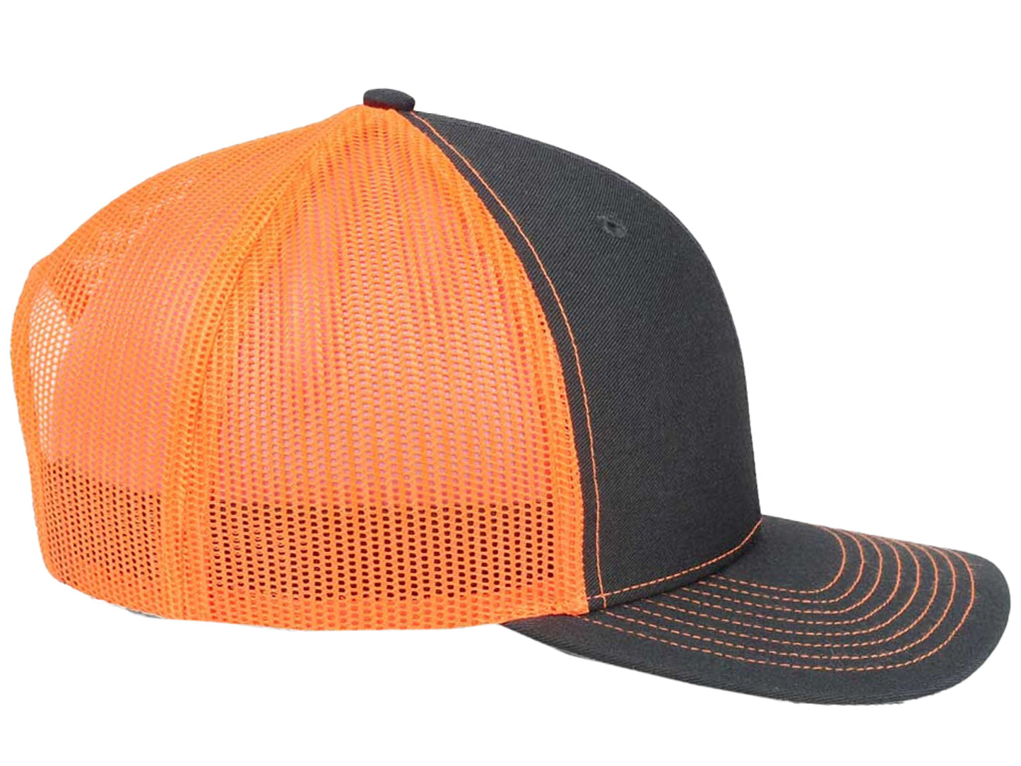 112 Trucker Hat - Charcoal/Neon Orange