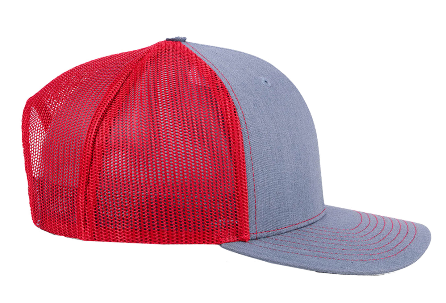 112 Trucker - Heather Grey/Red