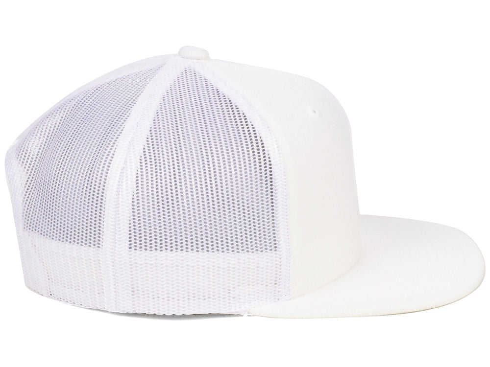 Flat Bill Trucker - White/White