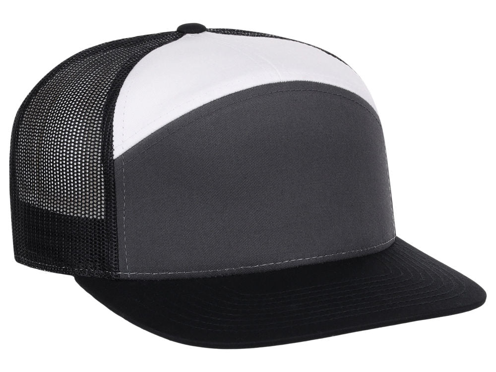 168 7 Panel Trucker - Charcoal/Black/White