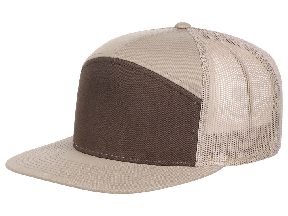 168 7 Panel Trucker - Khaki/Brown