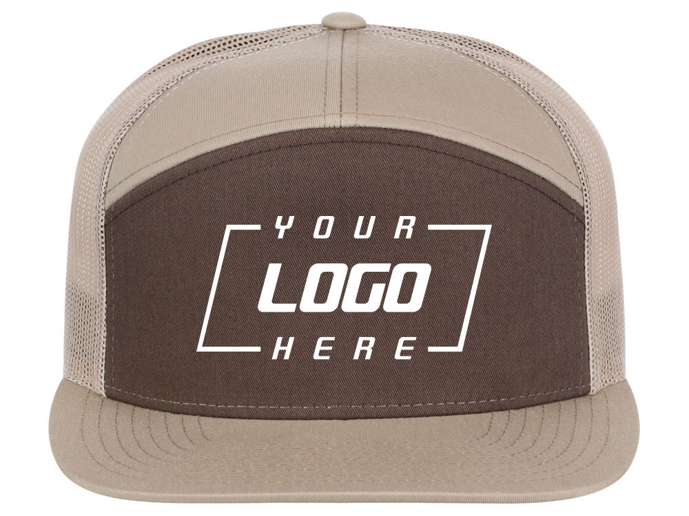 168 7 Panel Trucker - Khaki/Brown