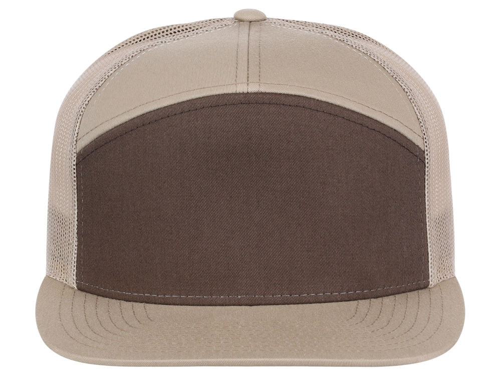 168 7 Panel Trucker - Khaki/Brown