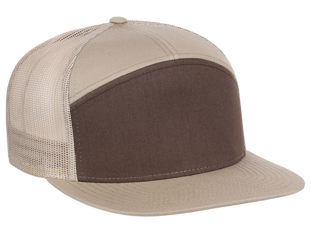168 7 Panel Trucker - Khaki/Brown
