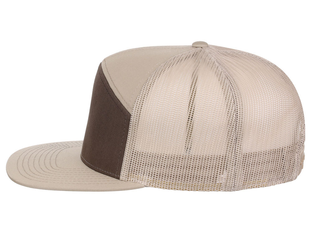 168 7 Panel Trucker - Khaki/Brown