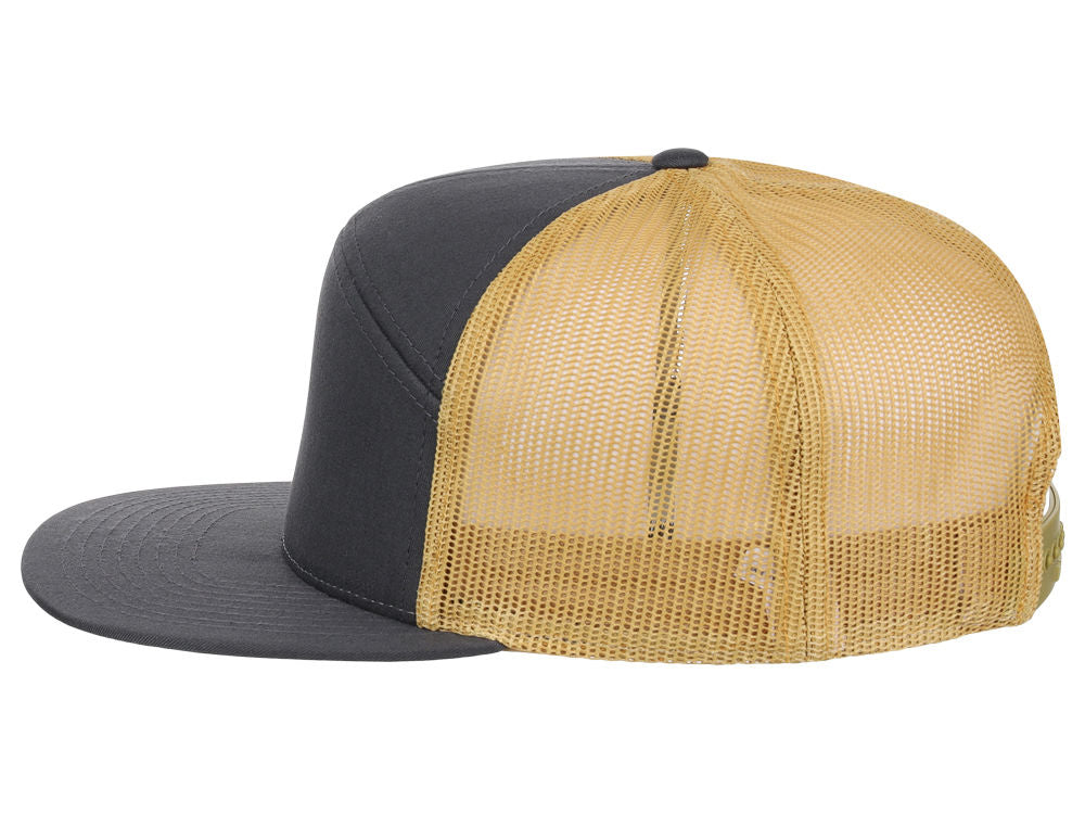 168 7 Panel Trucker - Charcoal/Gold