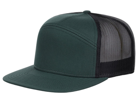 168 7 Panel Trucker - Dark Green/Black
