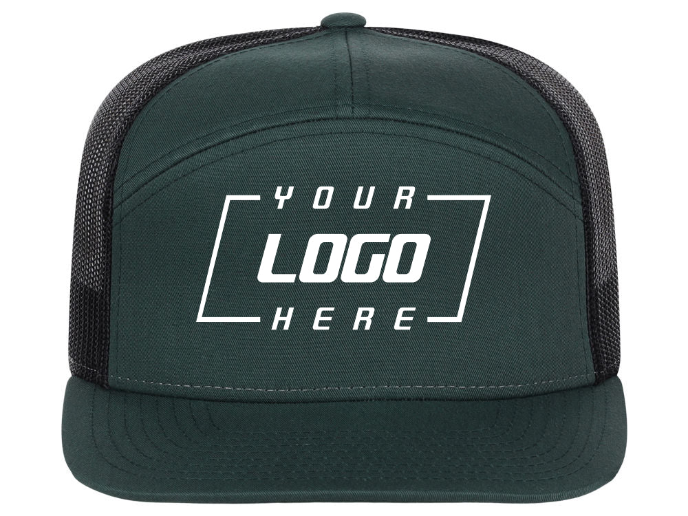 168 7 Panel Trucker - Dark Green/Black