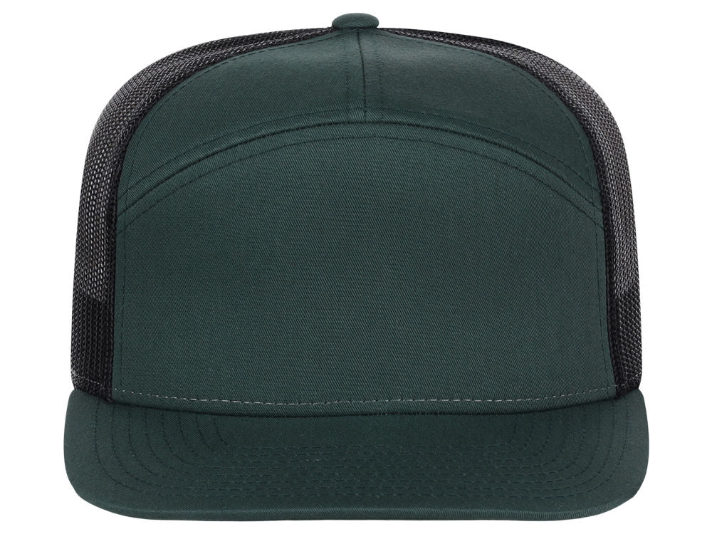 168 7 Panel Trucker - Dark Green/Black