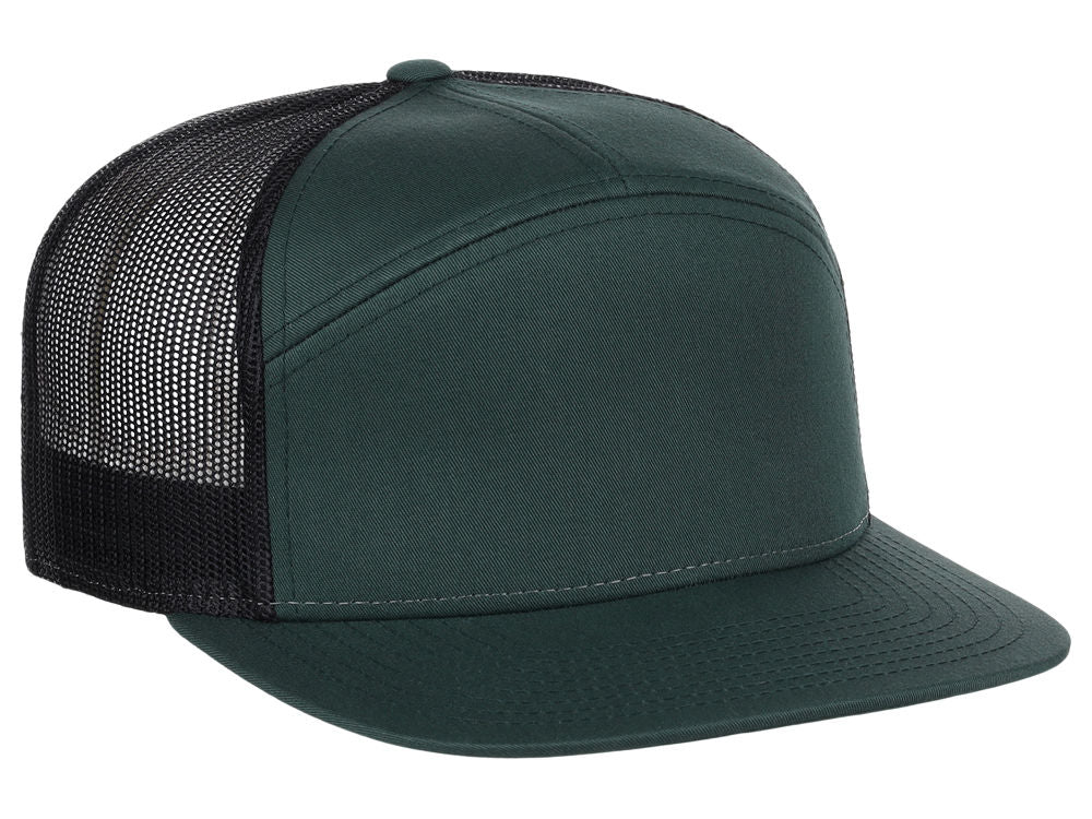 168 7 Panel Trucker - Dark Green/Black