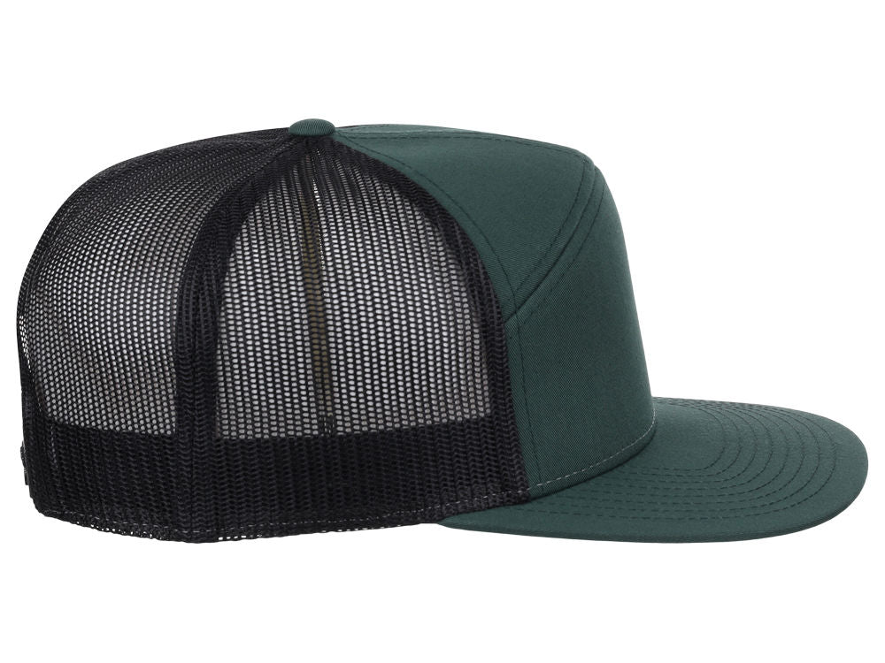 168 7 Panel Trucker - Dark Green/Black