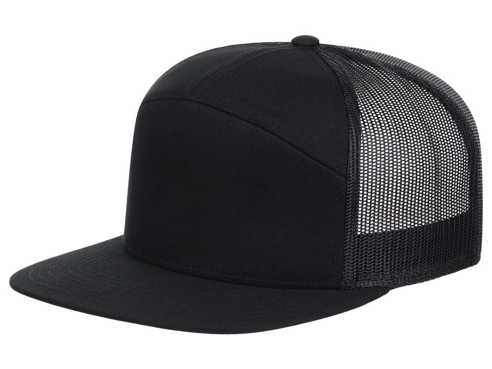 168 7 Panel Trucker - Black