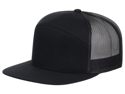 168 7 Panel Trucker - Black