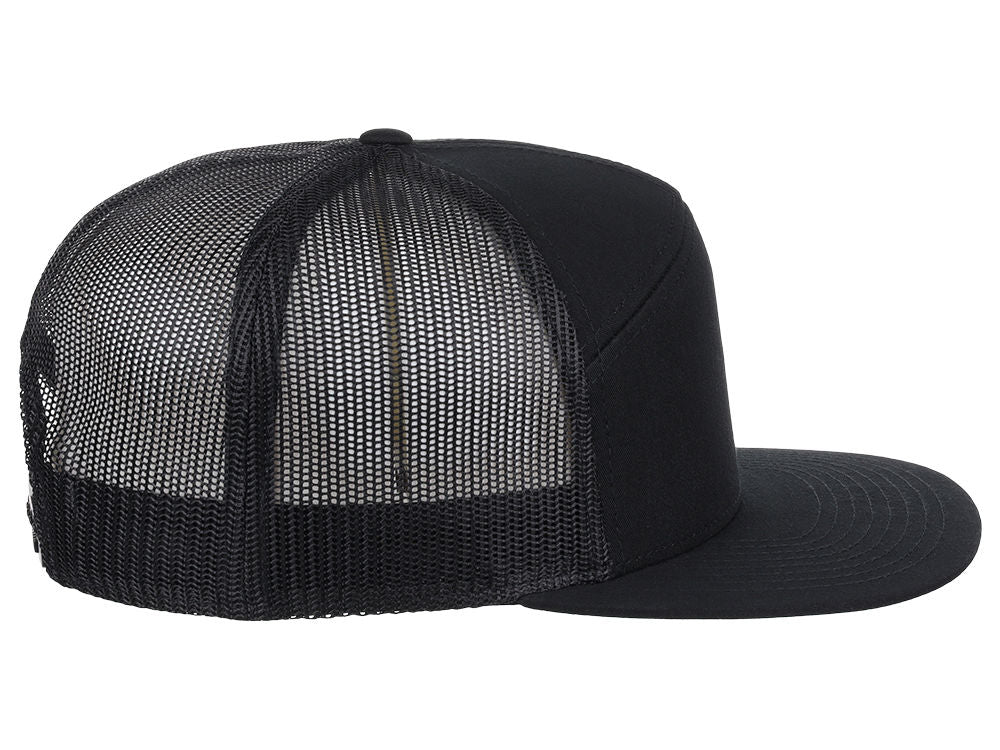 168 7 Panel Trucker - Black