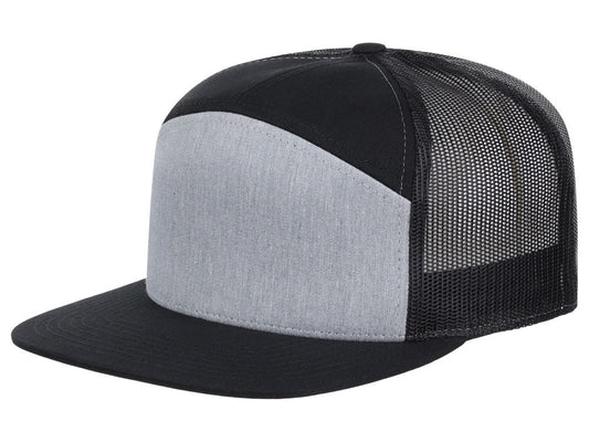 168 7 Panel Trucker - Heather Grey/Black
