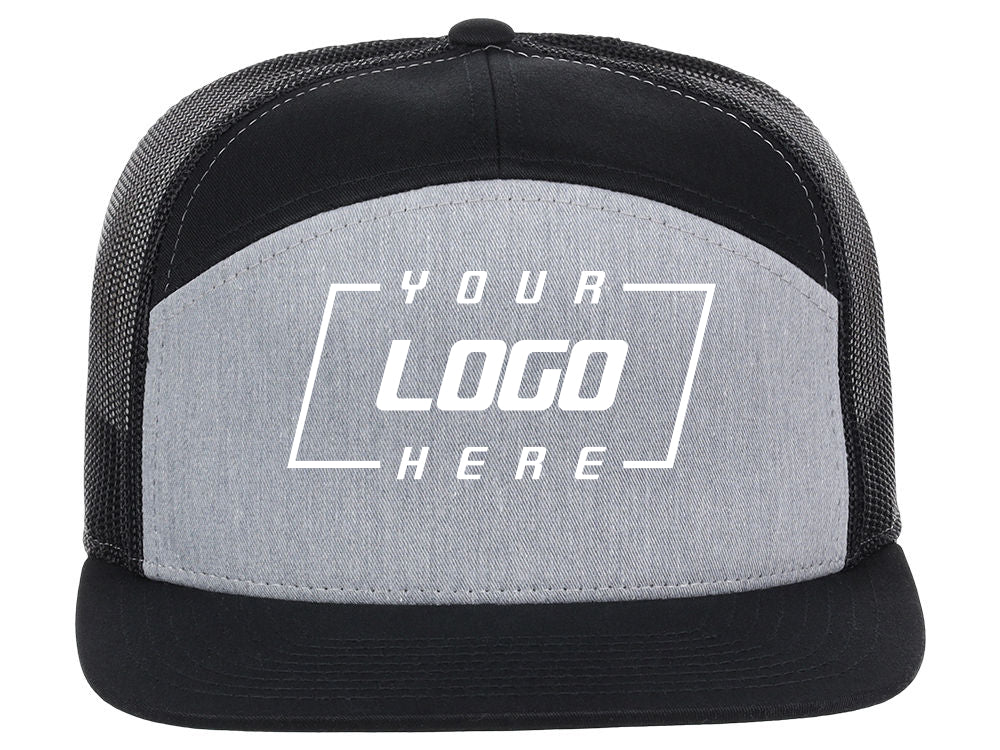 168 7 Panel Trucker - Heather Grey/Black