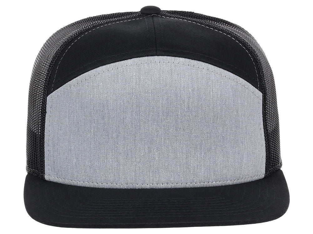 168 7 Panel Trucker - Heather Grey/Black