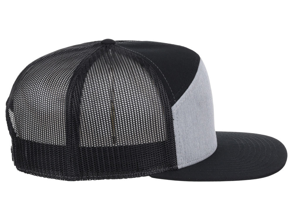 168 7 Panel Trucker - Heather Grey/Black