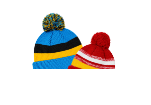 August Caps 8779 Multi-Stripe Pom Pom Beanie
