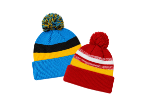 August Caps 8779 Multi-Stripe Pom Pom Beanie