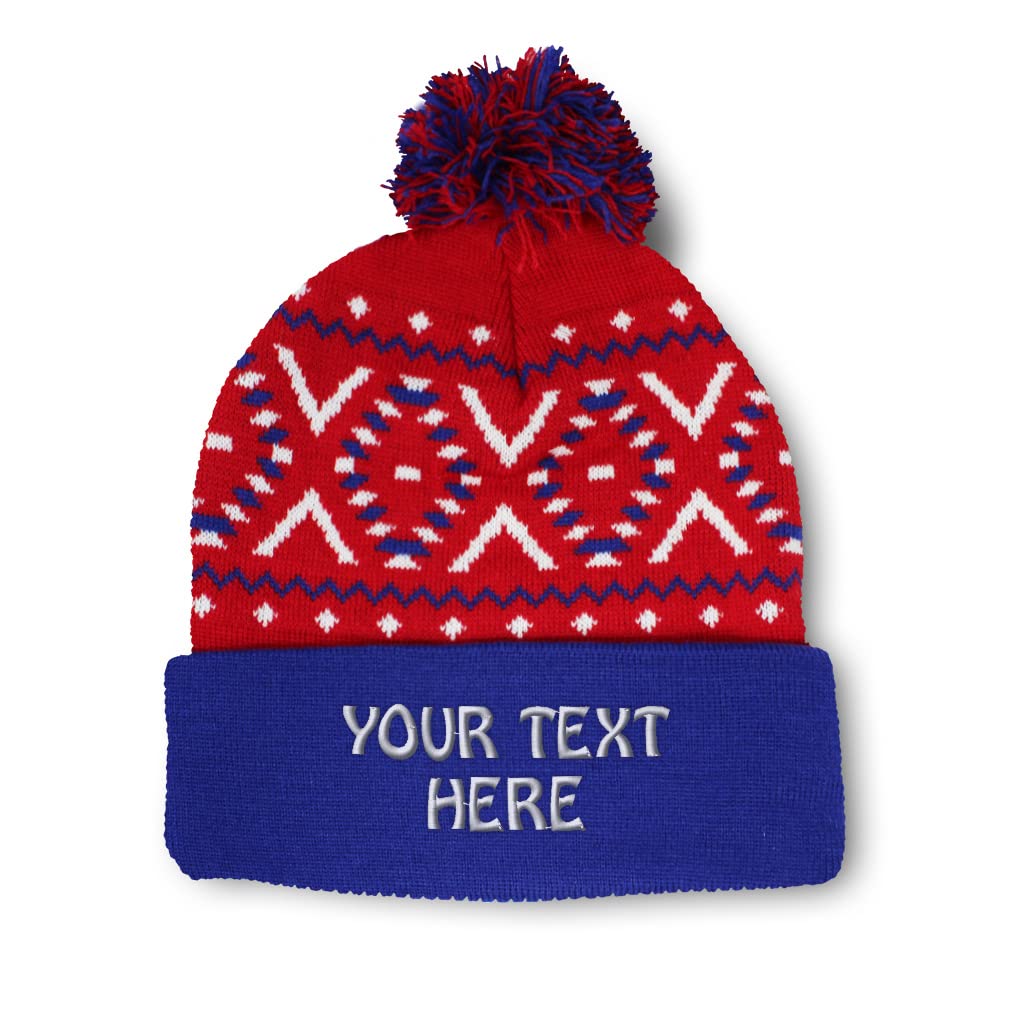 Custom pom pom beanie (August Caps 8458) embroidered with a logo