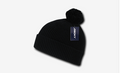 Custom Navy pom pom beanie with embroidered logo — August Caps Pom Pom Beanie (8458)