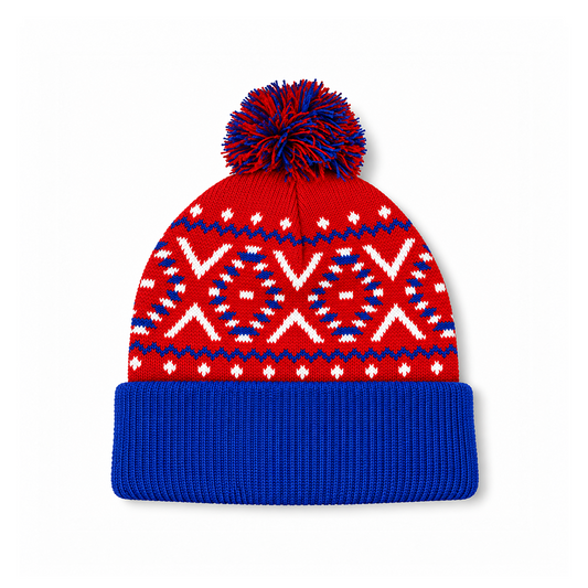 August Caps 8458 Pom Pom Beanie - American X