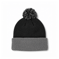 August Caps 8458 Pom Pom Beanie - Black Gray