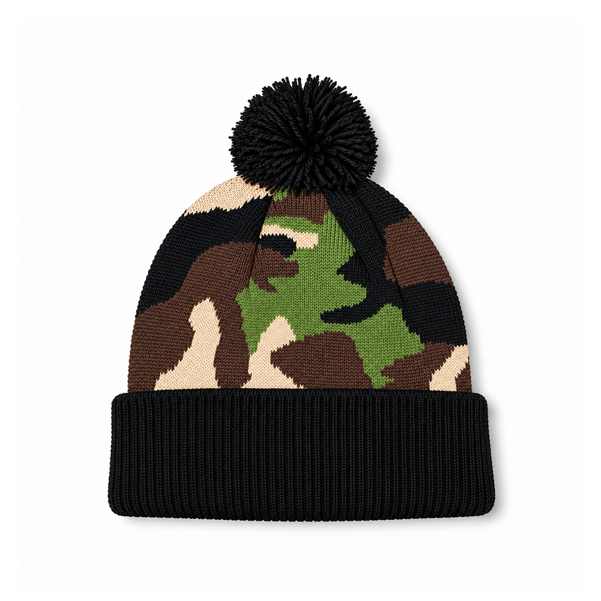 August Caps 8458 Pom Pom Beanie - Camo