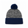 August Caps 8458 Pom Pom Beanie - Heather Navy