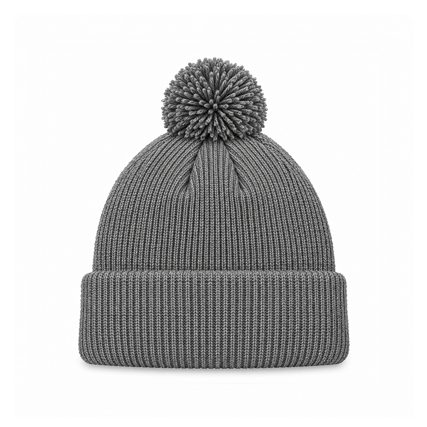 August Caps 8458 Pom Pom Beanie - Light Gray