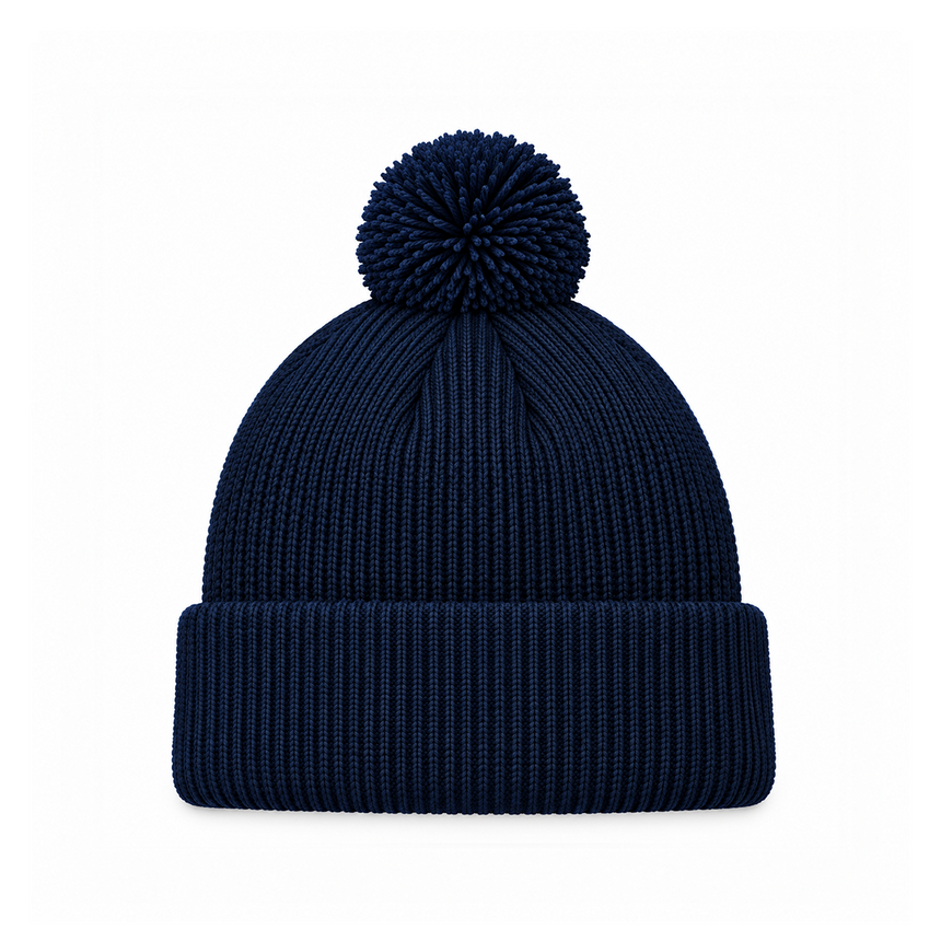 August Caps 8458 Pom Pom Beanie - Navy