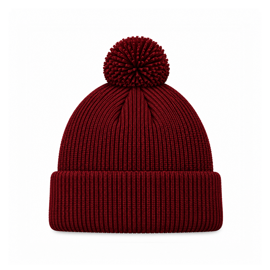 August Caps 8458 Pom Pom Beanie - Red