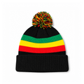 August Caps 8458 Pom Pom Beanie - Rasta