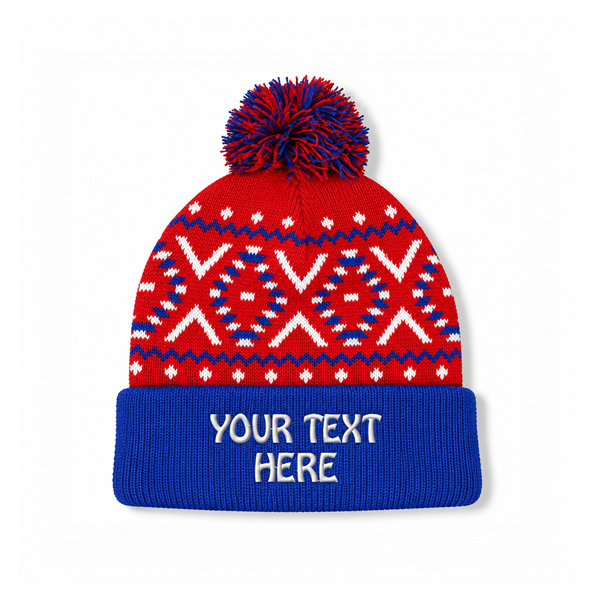 August Caps 8458 Pom Pom Beanie - American X