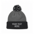 August Caps 8458 Pom Pom Beanie - Gray/Black